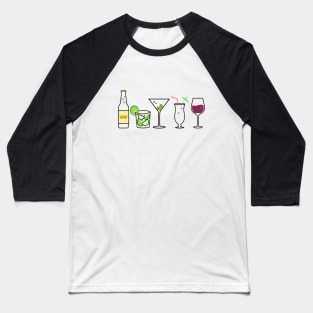 Minimalist Drinks Cocktail Collection Baseball T-Shirt